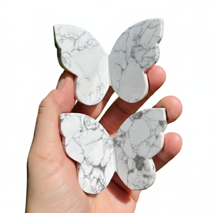 Wholesale Natural Howlite 3D Butterfly <b>Wings</b> Crystal Carving Energy Stone Healing Mineral Specimen Home Office Decoration - Product Image 5