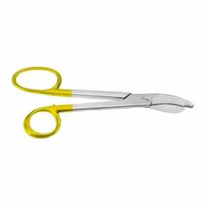 Tijeras para vendajes TC BRUNS curvadas de 24.0 cm, de acero quirúrgico inoxidable, tijeras manuales para cortar yeso con mango dorado, CE, de Dentavex - Product Image 3