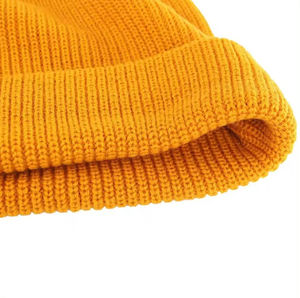 Custom Branding Winter Hand-Knitted Acrylic <b>Beanie</b> with Embroidery Cuffed Design for <b>Men</b>-Warm Solid Pattern Wholesale Available - Product Image 4