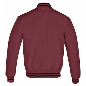 แจ็คเก็ตเบสบอลวูลแบบเรียบคุณภาพสูงสั่งทำพิเศษ ปักโลโก้ด้วยผ้าซาตินเชนิลล์ ติดกระดุมด้านหน้า สำหรับทุกเพศ เป็นมิตรต่อสิ่งแวดล้อม - Product Image 3
