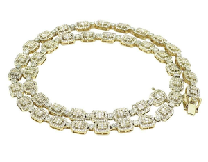 Collar de cadena con pavé de moissanita estilo tenis, joyería de lujo hip hop, collar llamativo para hombres y mujeres - Product Image 6