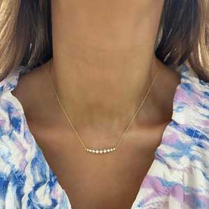 Collares de barra con solitario de diamante, minimalistas y delicados para uso diario, con cierre de langosta, colgante de 18 pulgadas para superposición, oro macizo CVD de 14K y 18K - Product Image 6