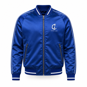 Chaqueta Bomber de Satén Personalizada al por Mayor, Fabricante de Ropa Deportiva Unisex, Logotipo Bordado, OEM, Marca Privada, Proveedor de Ropa Urbana - Product Image 1