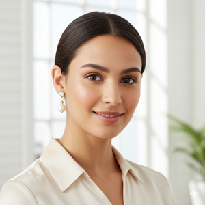 925 <b>Silver</b> 18K Gold Plated Freshwater Pearl <b>Stud</b> Earrings for Children & Women Minimalist Design - Product Image 3