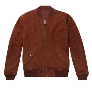 Chaqueta Bomber Negra Clásica para Hombre, Chaqueta de Acabado Liso de Aspecto Clásico para Uso Diario - Product Image 1