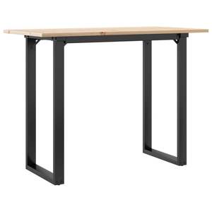 Table à manger en bois massif de pin et acier avec structure en O 39,4"x19,7"x29,5" - Product Image 6