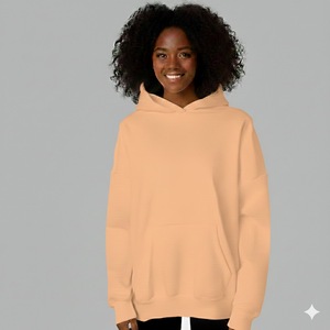 Sweat à capuche surdimensionné pour femme avec logo brodé sur le devant, 100% coton, épaules tombantes, collection automne-hiver - Product Image 3