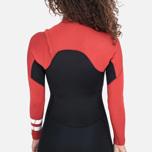 Combinaison de plongée en néoprène une pièce pour femme, col montant, blocs de couleur contrastants, coupe ajustée, pantalon long - Product Image 6