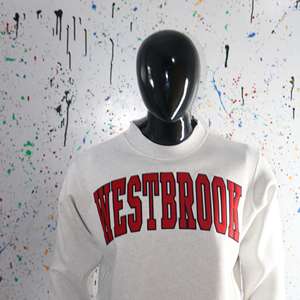 Sudadera WESTBROOK BLANCA con Cuello Alto, 100% Roja, Apliques Bordados, Cuello Ancho, Hilos Finos - Product Image 5