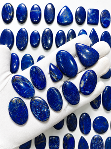 Cabochons ovales en lapis-lazuli naturel, taille personnalisée, couleur bleue polie, pour la fabrication de bijoux et pendentifs (vente en gros) - Product Image 4