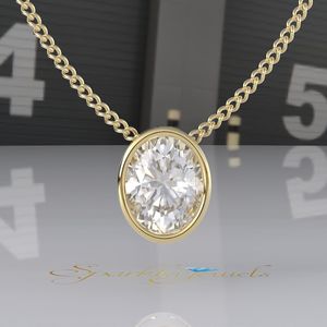 Georgian Cut Moissanite 14K <b>Solid</b> <b>Gold</b> IGI Certified Rhodium Plated Luxury <b>Pendant</b> Necklace for Women - Product Image 1