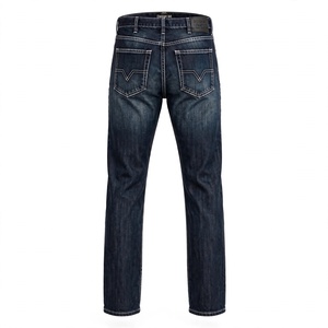 Jean en denim délavé pour homme, coupe slim, jambe droite, taille mi-haute, en coton, style décontracté avec poches, idéal pour l'automne – Meilleures ventes de BD - Product Image 2