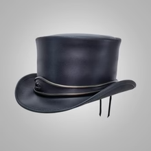 Sombrero de Vaquero de Cuero con Impresión Digital Hecho a Mano de Primera Calidad, con Cordón Ajustable, Estilo Europeo Americano, Sombrero para el Sol para Exteriores, Unisex para Adultos - Product Image 1