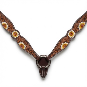Ensemble de bridon et de têtière pour cheval en cuir véritable, personnalisable, de qualité supérieure, durable, pour l'équitation occidentale - Product Image 2