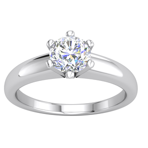 Anillo de Compromiso y Boda de Lujo Divya Creations para Mujer, con Diamante Cultivado en Laboratorio, Corte Brillante, Color E, Plata 925, Bañado en Rodio - Product Image 1