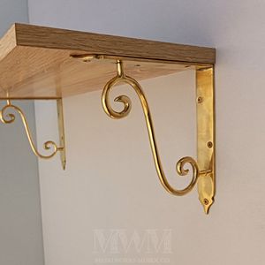 Antique Finish Brass <b>Shelf</b> <b>Bracket</b> Heavy Duty Triangle Corner Support Holder for Wooden <b>Floating</b> <b>Shelf</b> Decoration Home Hotel Use - Product Image 2