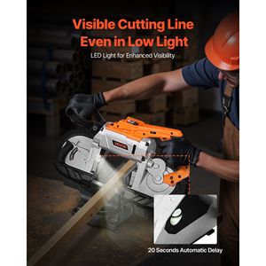 Sega a Nastro Portatile 20V con Taglio Profondo di 5 Pollici, Motore Brushless da 360W, Senza Fili, Compatta, con Ganci di Sospensione, 0-120, Taglio Profondo di 5 Pollici - Product Image 5