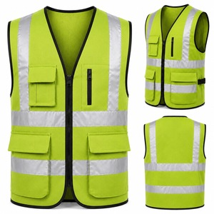 Best Seller Reflective <b>Mesh</b> Vest Zipper Closure Multiple Utility Pockets Site Worker Uniform Wholesale Factory Price - Product Image 1