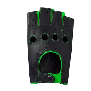 Guantes de Conducción de Cuero Genuino para Hombre, Hechos a Mano, Perforados, con Correa de Muñeca Ajustable, al por Mayor - Product Image 2