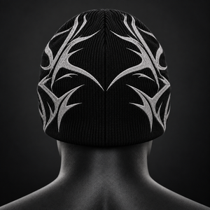 Sam Tactical Black <b>Beanie</b> With 3D Embroidered Geometric Pattern For <b>Men</b> Outdoor Street Style <b>Hat</b> 56-58CM Wholesale Rate OEM - Product Image 4