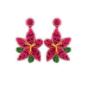 Aros de Boda de Lujo con Bordado Hecho a Mano y Cuentas de Semillas, Pendientes Modernos Florales de Moda, Joyería de Moda - Product Image 5