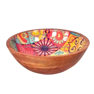 METIER ENSALADERA DE MADERA IMPRESA ÚNICA DE NUEVO DISEÑO PARA SERVIR ALIMENTOS COCINA HOGAR HOTEL MAYORISTA DIRECTO DE FÁBRICA - Product Image 2