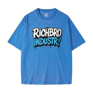 Camiseta de algodón informal para el día a día para hombre, ropa de calle básica con estampado personalizado de ajuste relajado del fabricante OEM/ODM Richbro Industry - Product Image 5