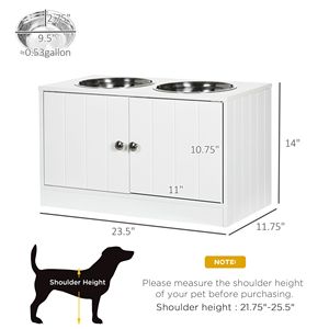Grande Ciotola Bianca da 44L per Alimenti per Animali Domestici con Supporto Rialzato Facile da Pulire - Product Image 3