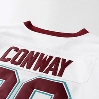 Maillot de hockey sur glace Mighty Ducks Anaheim personnalisé unisexe blanc, bleu sarcelle, rouge, col en V, manches longues, maille respirante, séchage rapide, été