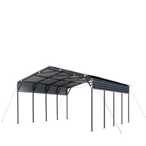Carport in Alluminio 20FT X 20FT con Pareti Laterali Aperte da 10FT e Pannelli Ondulati 27 GA per Auto e Parcheggi - Product Image 1