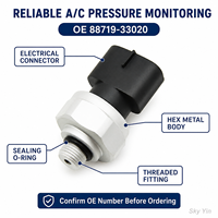 Capteur de pression de réfrigérant A/C 88719-33020, interrupteur de pression de climatisation compatible avec les véhicules Toyota, pièce de rechange