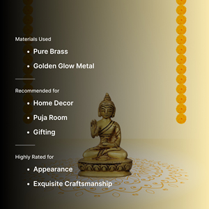 Estatua de Buda de Latón, Figura Meditando, Artesanía Metálica Hecha a Mano, Decoración para Mesa, Regalo Espiritual - Product Image 4