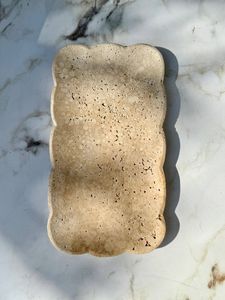 Durable Travertine Marble Serving <b>Tray</b> For Serving Drinks <b>Snacks</b> Breakfast With Strong Stone Material And Long Lasting Use - Product Image 6