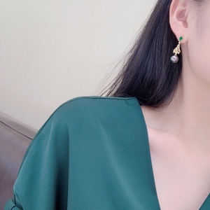 Boucles d'oreilles pendantes en argent sterling 925, version légère, perle naturelle simple, utilisation quotidienne dynamique, taille parfaite de 11-10 mm, cadeau parfait - Product Image 4