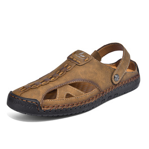 Men's <b>Closed</b> <b>Toe</b> Breathable Hollow <b>Sandals</b> Outdoor Casual Slippers Plus Size Beach Shoes - Product Image 5