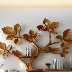 Modern Artistic Tree Shaped Wall Mounted <b>Solid</b> <b>Wood</b> Floating Bookshelf Luxury Decorative Display Rack - Product Image 5