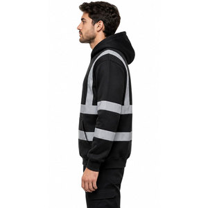 Sweat-shirt à capuche de sécurité haute visibilité en polyester grande taille pour l'hiver, modèle 2026-27, vente en gros - Product Image 4