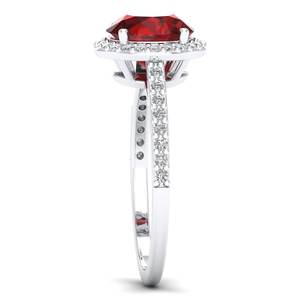 REYES ขายส่งแหวนเงินแท้ 925 ประดับมอสซาไนต์ทรงกลมคุณภาพสูง 1.75 กะรัต พร้อมพลอยโกเมน เครื่องประดับชั้นดี - Product Image 3