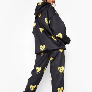 ชุดวอร์มผู้หญิงผ้าฝ้าย 100% ทรงสลิมฟิต พิมพ์ลายโลโก้ตามสั่ง ชุดสองชิ้นแบบกำมะหยี่ แห้งเร็ว เหมาะสำหรับวิ่งจ๊อกกิ้ง ผ้าฟลีซ - Product Image 2