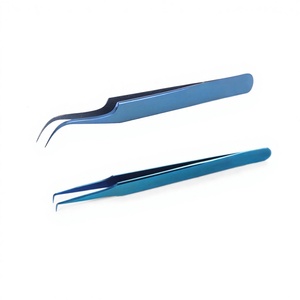 Professional Series Long Slim Eyelash Tweezers Stainless Steel Pointed Volume Tip Lash Extension Customizable Eco-Friendly - Product Image 1