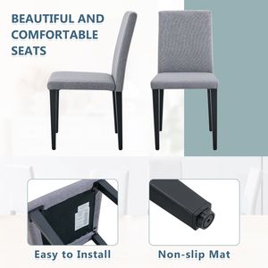 Dos Exquisitas Sillas de Comedor de Lino y Algodón en Gris Claro con Comodidad Versátil, Acompañamiento Sencillo pero Elegante para la Cena - Product Image 6