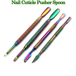 Rainbow Cuticle Pusher <b>Remover</b> Kit Cuticle Tools Manicure Sets Double Ended Stainless Steel CE ISO 13485 Approved - Product Image 1