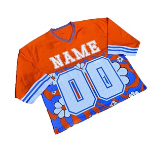 Camiseta de Fútbol Amarilla Personalizada para Hombre, Cuello Mao, Tejido de Sarga, Tejido de Punto Ecológico, Ajuste Holgado, Estampado de Números Grandes, Transpirable - Product Image 5