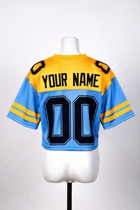 Camiseta de fútbol americano unisex de manga corta con cuello redondo, corte holgado y ajuste delgado, personalizada al por mayor - Product Image 4