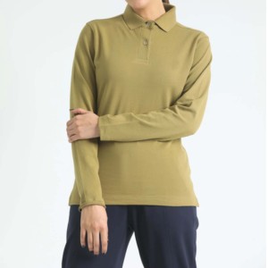 Chemise à manches courtes pour femme, vert olive, 100% coton jersey tricoté, couleur unie, vêtement décontracté, respirant, écologique, séchage rapide - Product Image 3