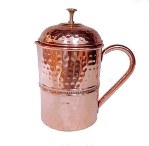 <b>Copper</b> jug set for stylish curated table environments water serving metal set with glasses durable reusable kitchen dining drink - Product Image 1