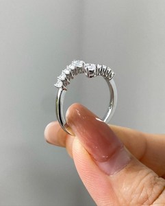 Anillo de banda cruzada con corte de pera de moissanita, diseño creativo, plata 925 original, para mujer, regalo para parejas - Product Image 5