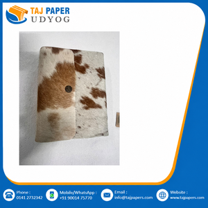Carnet en cuir véritable Hairon avec papier vintage blanc cassé, couverture rigide faite à la main, idéal pour personnalisation de marque - Product Image 6