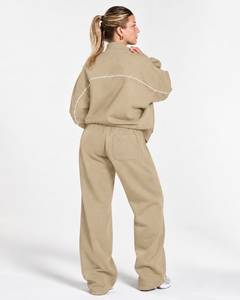 Personalized <b>Women's</b> Contrastline Full Zip Tracksuit Two Piece Casual Outfit Relaxed <b>Jacket</b> And Wide Leg Pants Matching Apparel - Product Image 2
