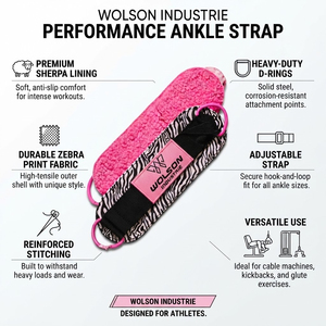 Sangle de cheville réglable de haute qualité pour machine à câble de gym, exercices d'abduction de la hanche, de kickback fessier et de musculation des jambes, capacité de charge de 15 lb - Product Image 5